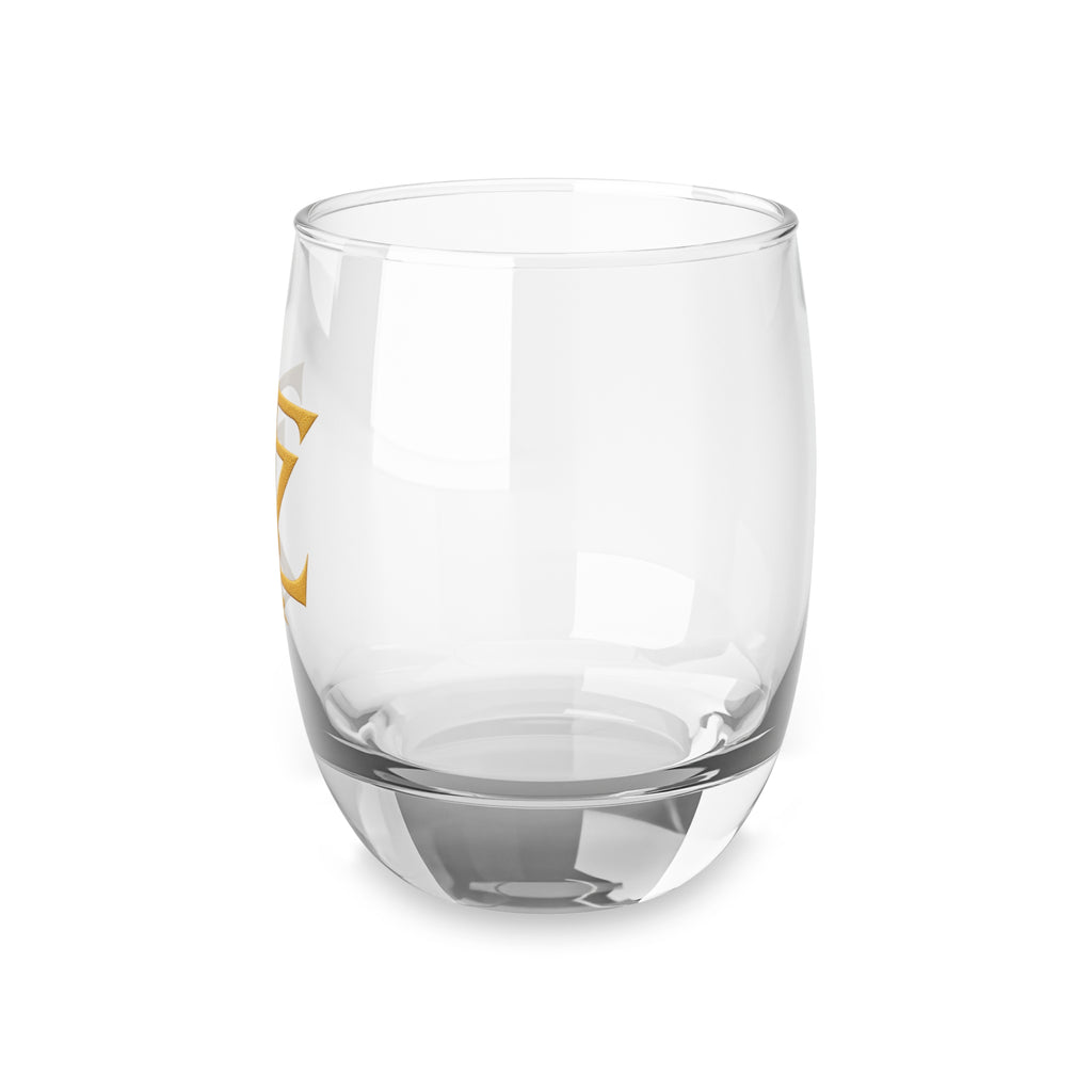 Monogrammed Whiskey Glass – Gold ‘TZ’ Initials Engraved