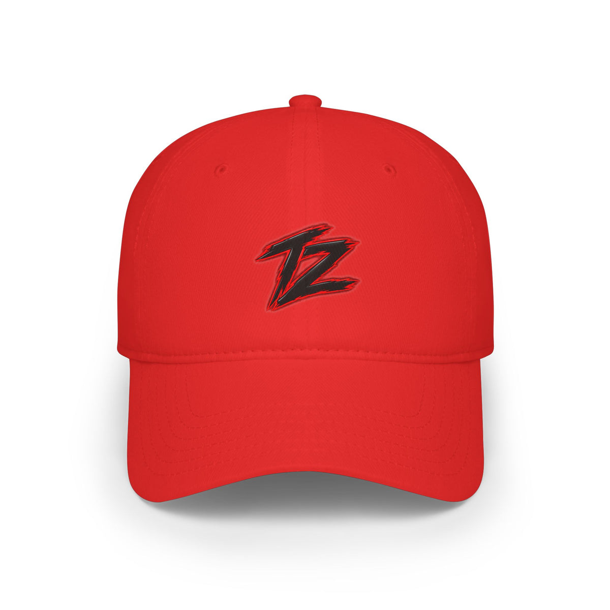 Red 'Z' Low Profile Baseball Cap – Minimalist Embroidered Logo Hat