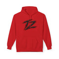 Z Lightning Graphic Hoodie — Red & Black Brushstroke Logo