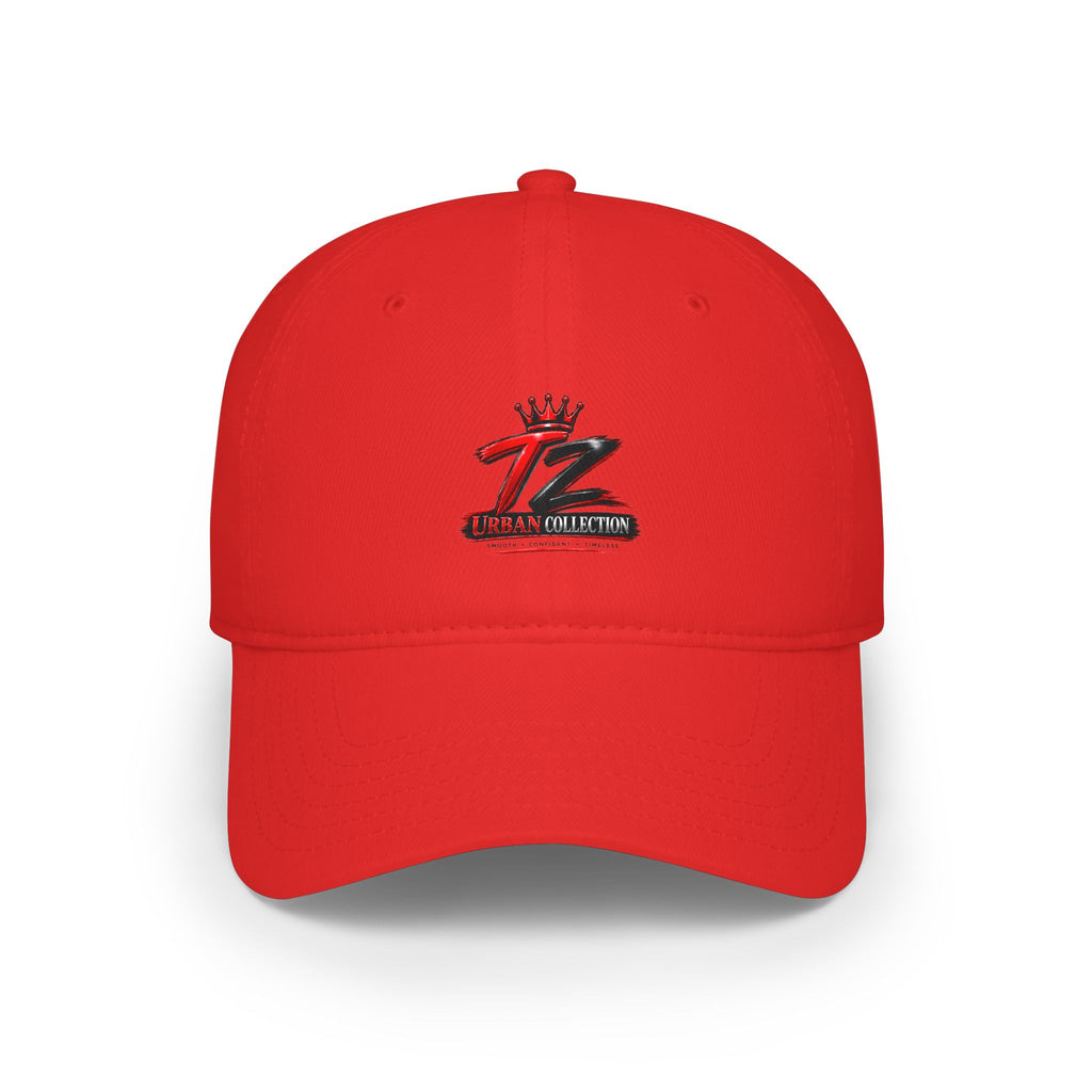 Crown Z Low Profile Baseball Cap – Red Embroidered Logo Hat