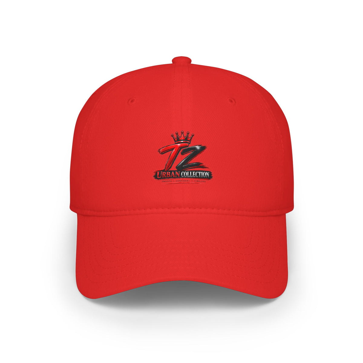 Crown Z Low Profile Baseball Cap – Red Embroidered Logo Hat