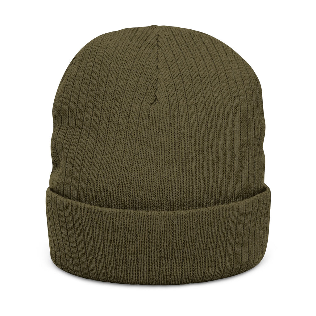 Embroidered Ribbed Knit Beanie — Classic Monogram 'Z' Winter Hat