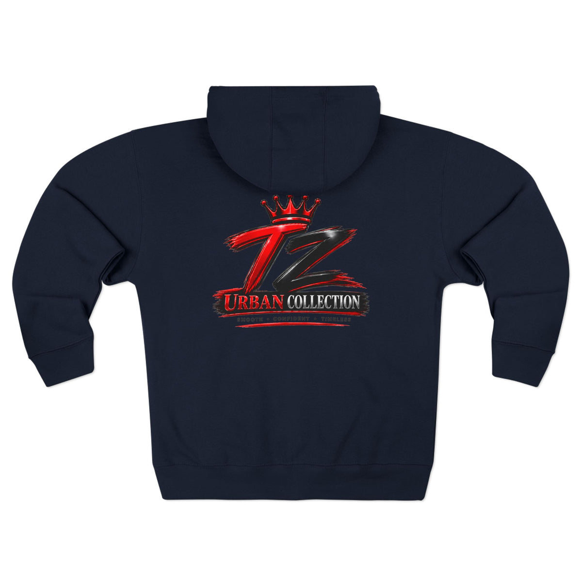 Urban Collection 'TZ' Zip Hoodie - Crown Logo Streetwear Zip-Up