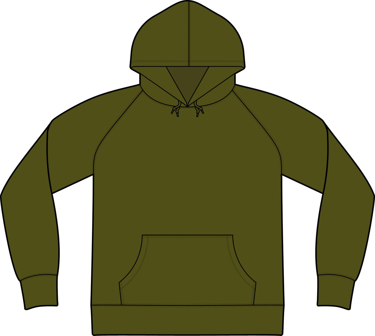 King TZ Urban Collection Hoodie — Olive Logo Hooded Sweatshirt