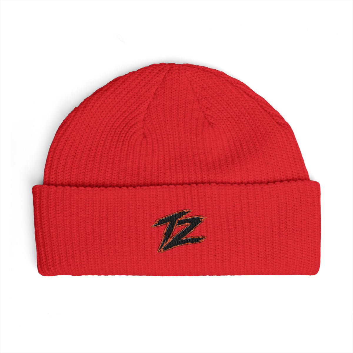 Embroidered 'BZ' Cuff Beanie - Warm Knit Winter Hat
