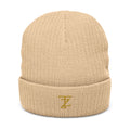 Embroidered Ribbed Knit Beanie — Classic Monogram 'Z' Winter Hat