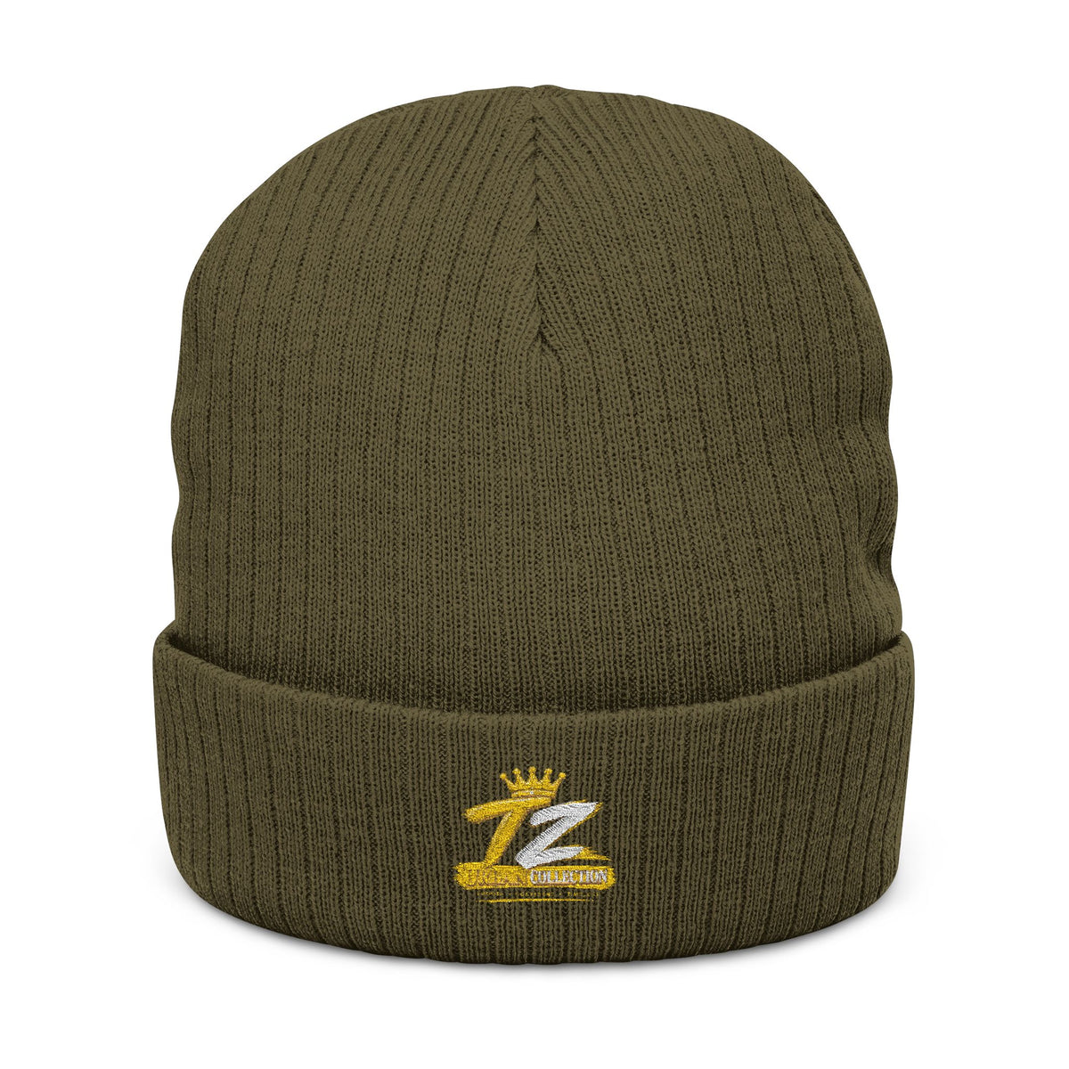 Embroidered King Crown Ribbed Beanie — Cozy Winter Hat