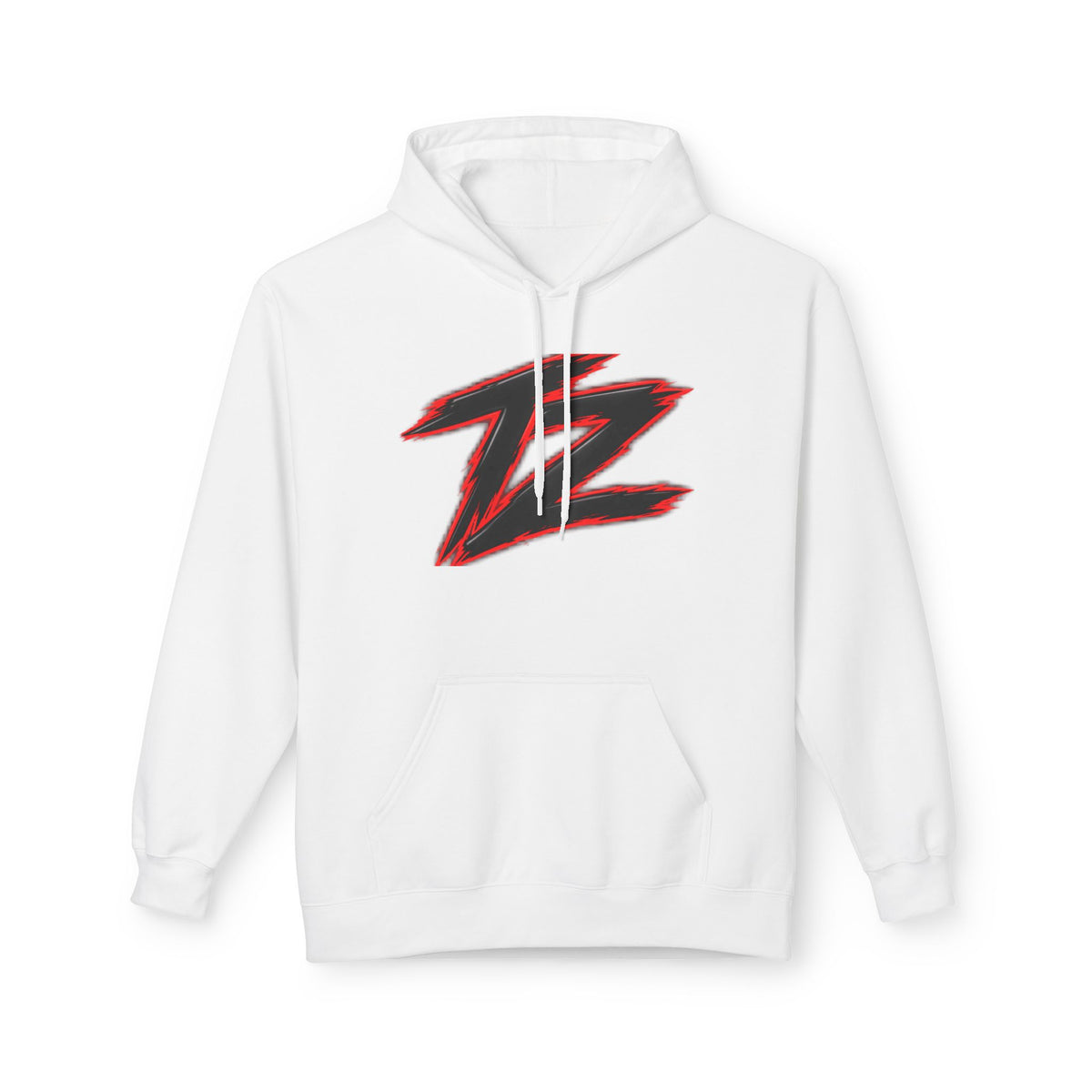Z Lightning Graphic Hoodie — Red & Black Brushstroke Logo