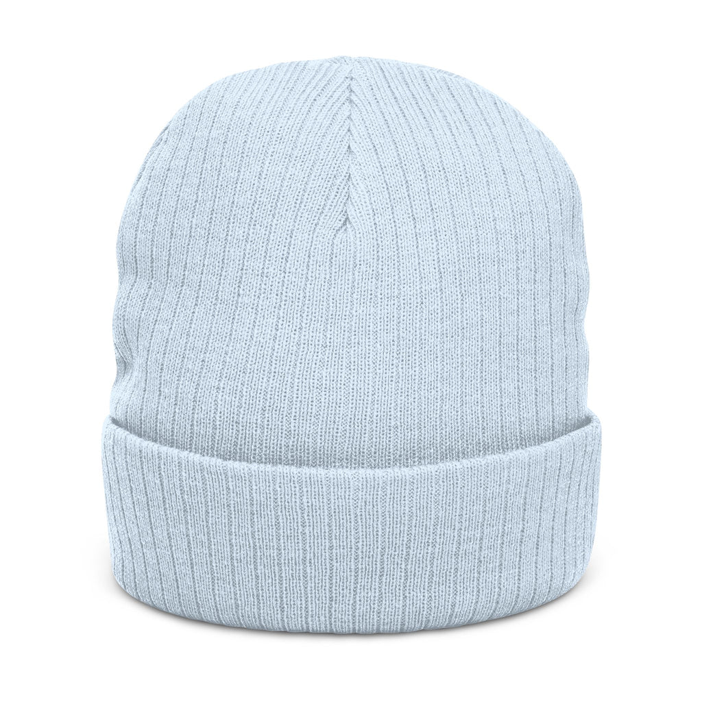 Embroidered Ribbed Knit Beanie — Classic Monogram 'Z' Winter Hat