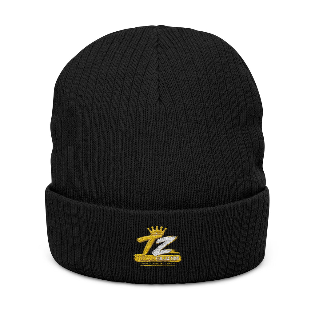 Embroidered King Crown Ribbed Beanie — Cozy Winter Hat