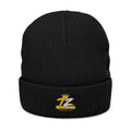 Embroidered King Crown Ribbed Beanie — Cozy Winter Hat