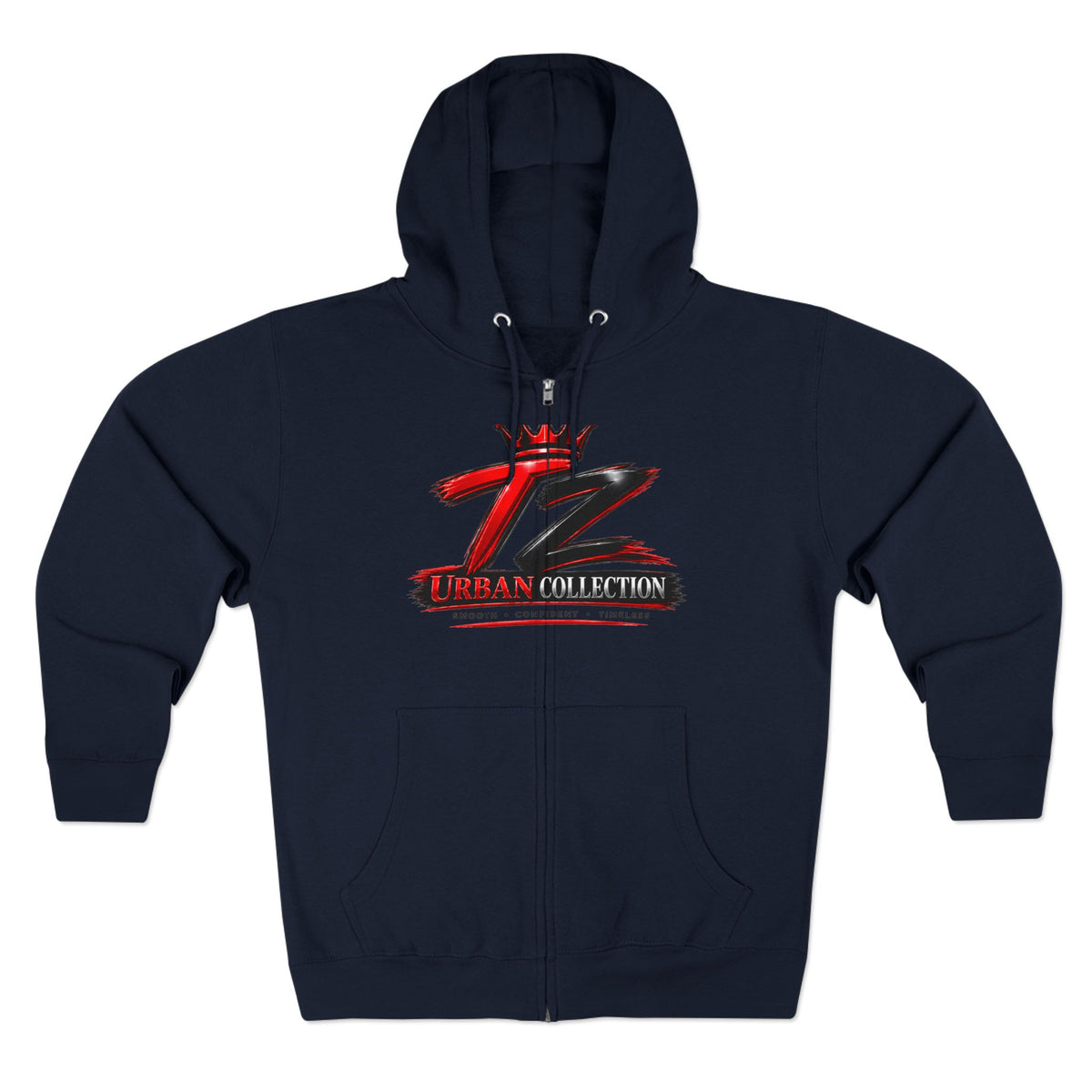 Urban Collection 'TZ' Zip Hoodie - Crown Logo Streetwear Zip-Up