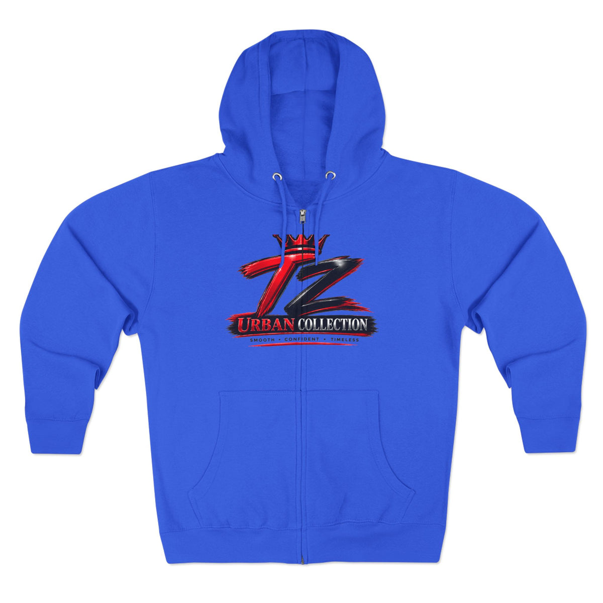 Urban Collection 'TZ' Zip Hoodie - Crown Logo Streetwear Zip-Up