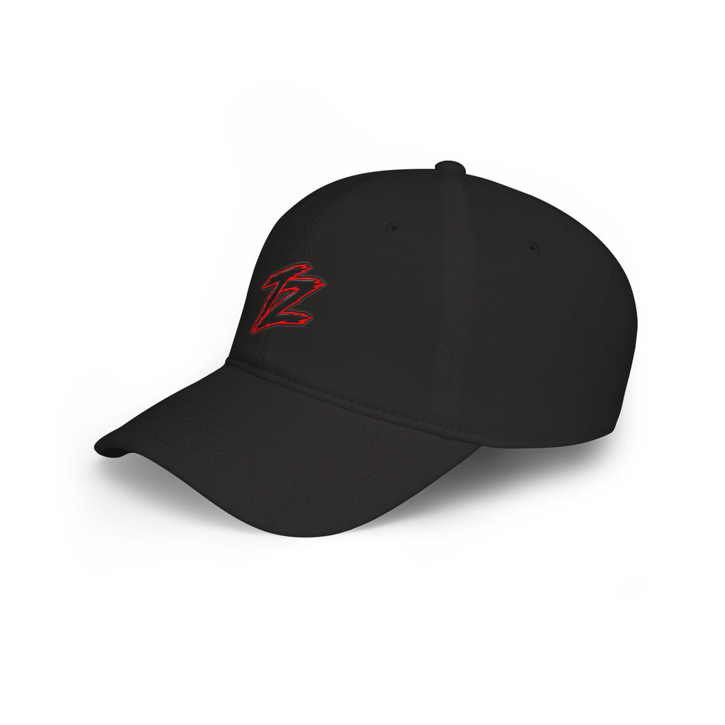 Red 'Z' Low Profile Baseball Cap – Minimalist Embroidered Logo Hat