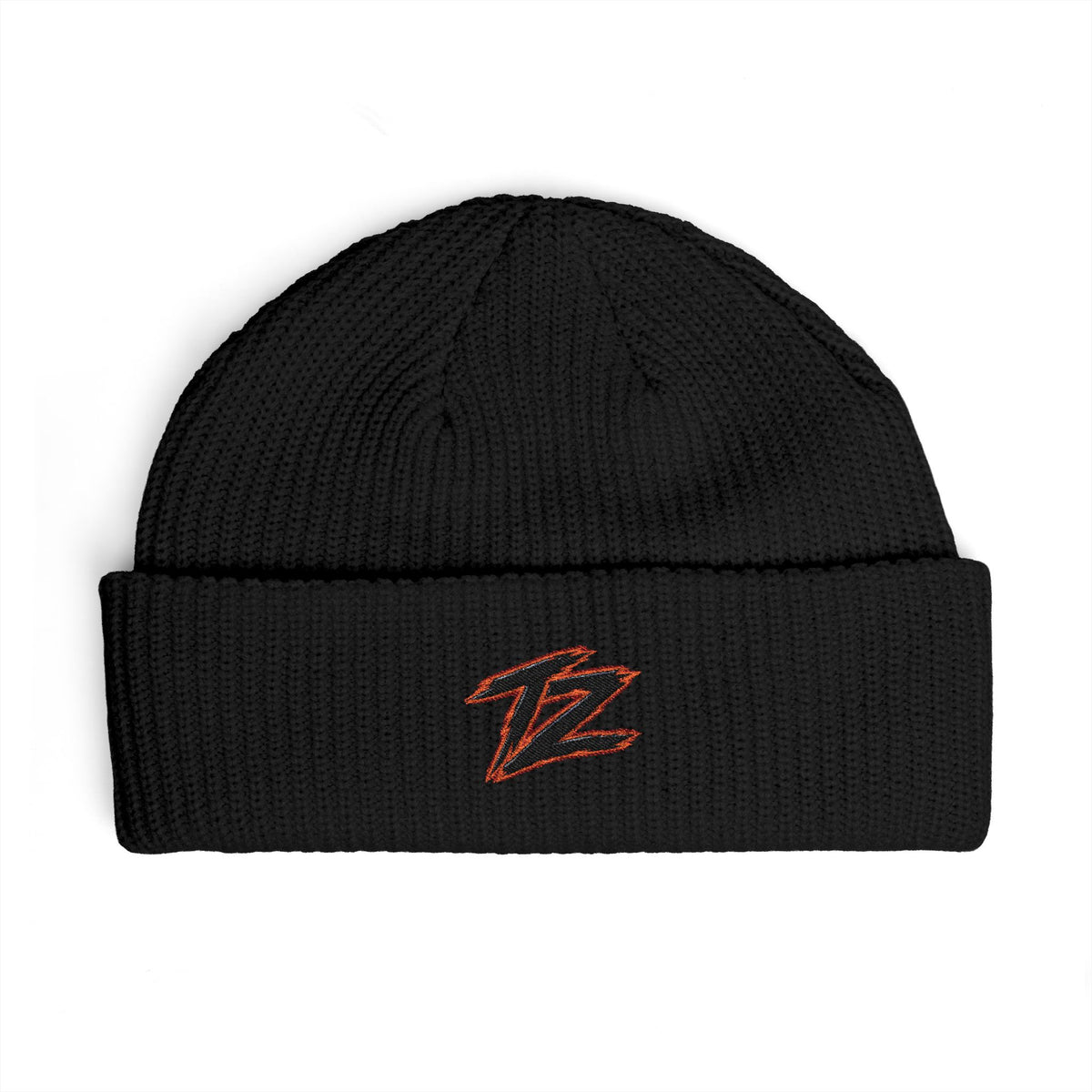 Embroidered 'BZ' Cuff Beanie - Warm Knit Winter Hat