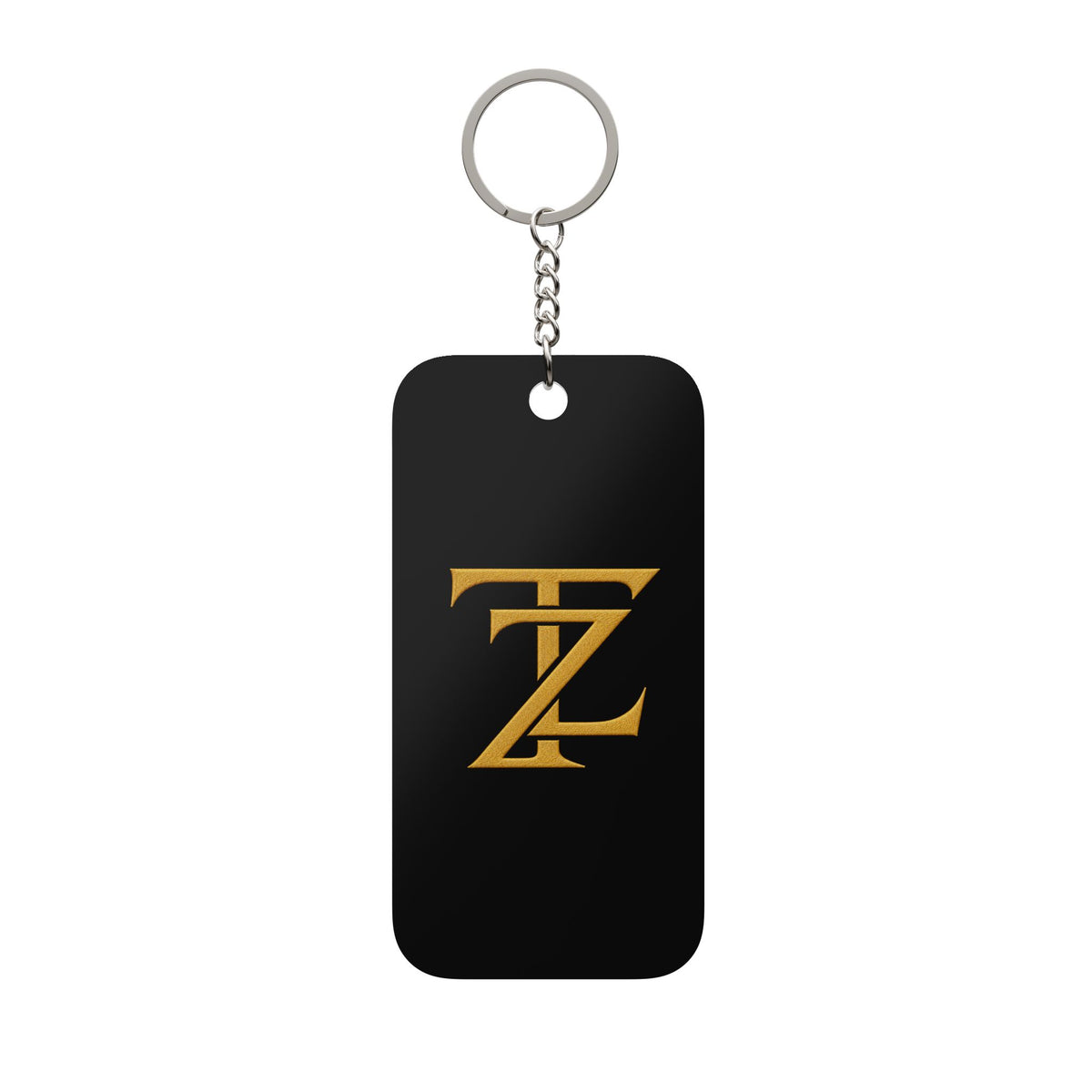 Monogram 'Z' Gold on Black Keychain Charm