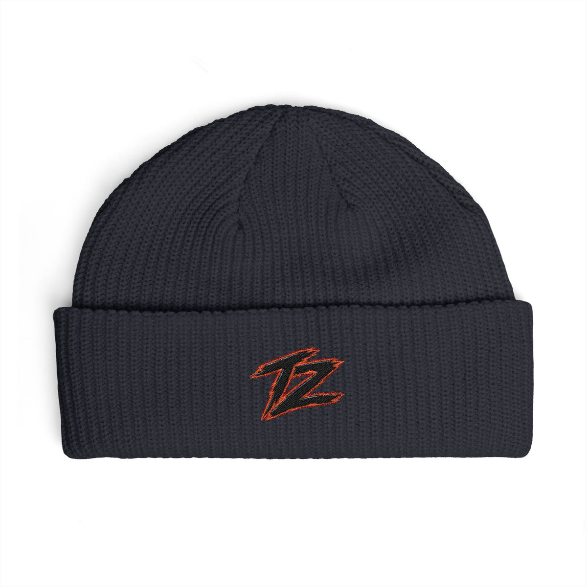 Embroidered 'BZ' Cuff Beanie - Warm Knit Winter Hat