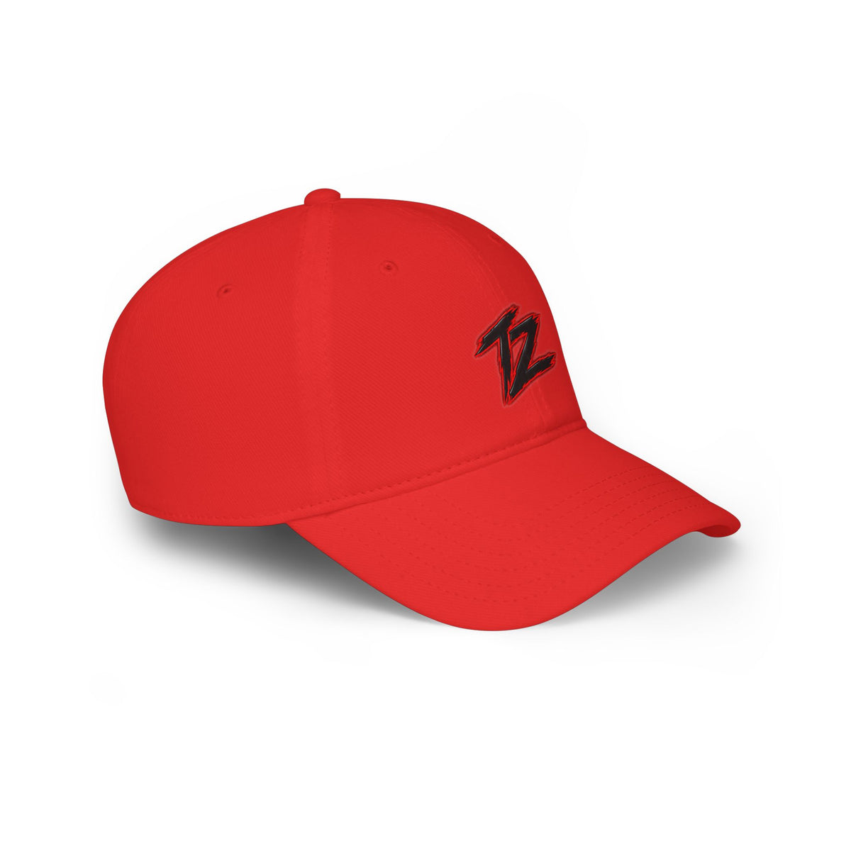 Red 'Z' Low Profile Baseball Cap – Minimalist Embroidered Logo Hat