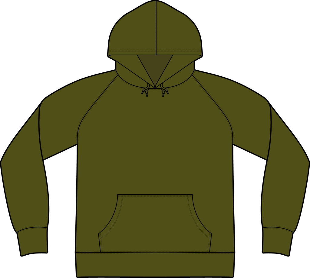 King TZ Urban Collection Hoodie — Olive Logo Hooded Sweatshirt