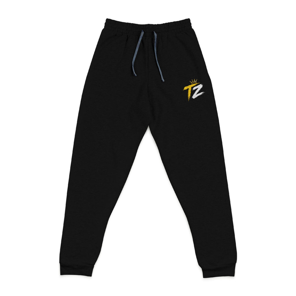 Embroidered 'TZ' Logo Joggers — Casual Athletic Sweatpants